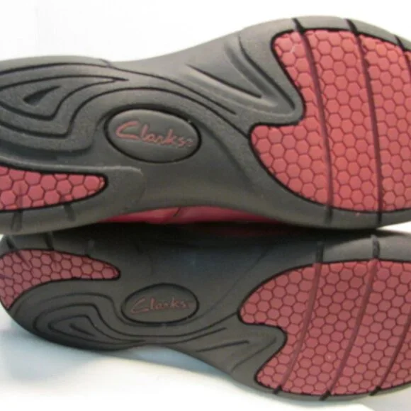 Clarks Dark Red Leather Ankle Boots - Picture 12 of 16